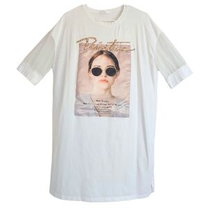 Primitive White Mesh Lace Sleeve T-Shirt Dress NWOT